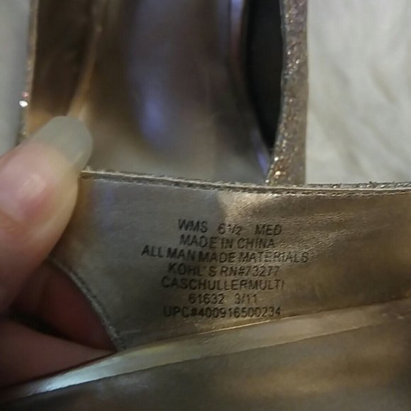 Candie's rose gold glitter high heel platform slingbacks size 6.5 - Picture 6 of 7